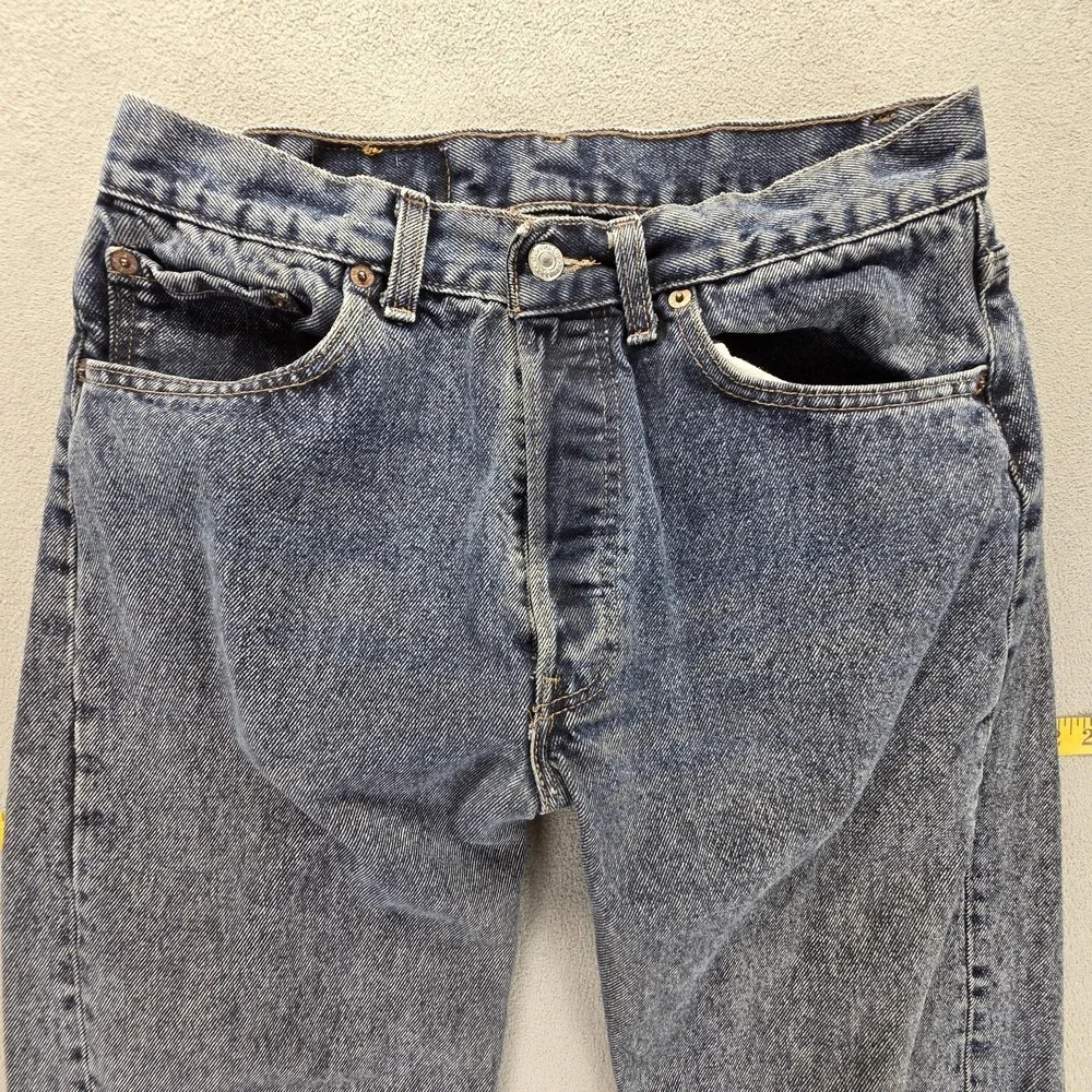 Vintage Levis 501 Jeans‎ Mens Blue Straight Button Fly Made USA Fits 28x30